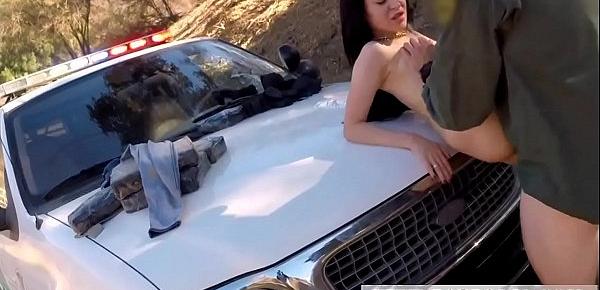  Traffic police in public and bust gangbang Russian Amateur Takes it